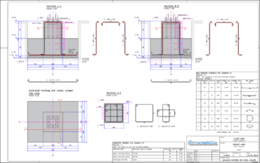 Isolated footing for steel column page